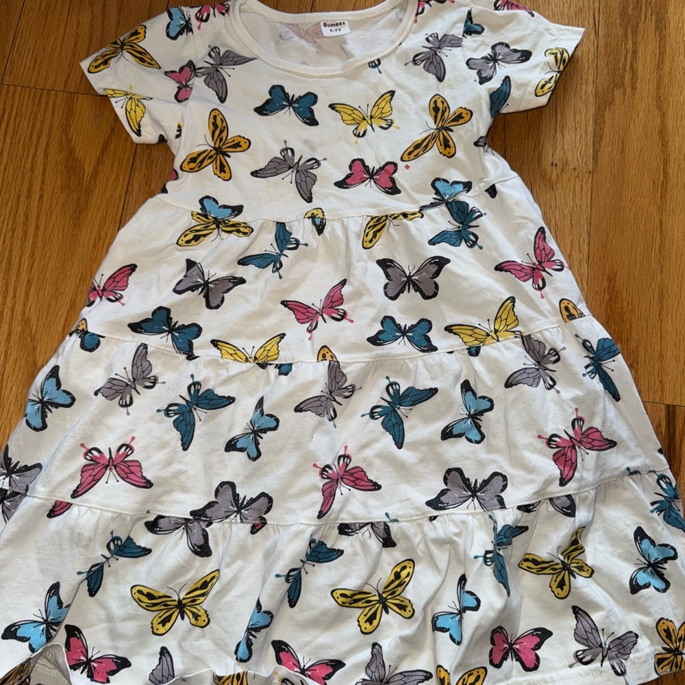 Butterfly Print Kids Dress